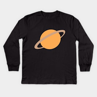 Planet Saturn Leans Left Kids Long Sleeve T-Shirt